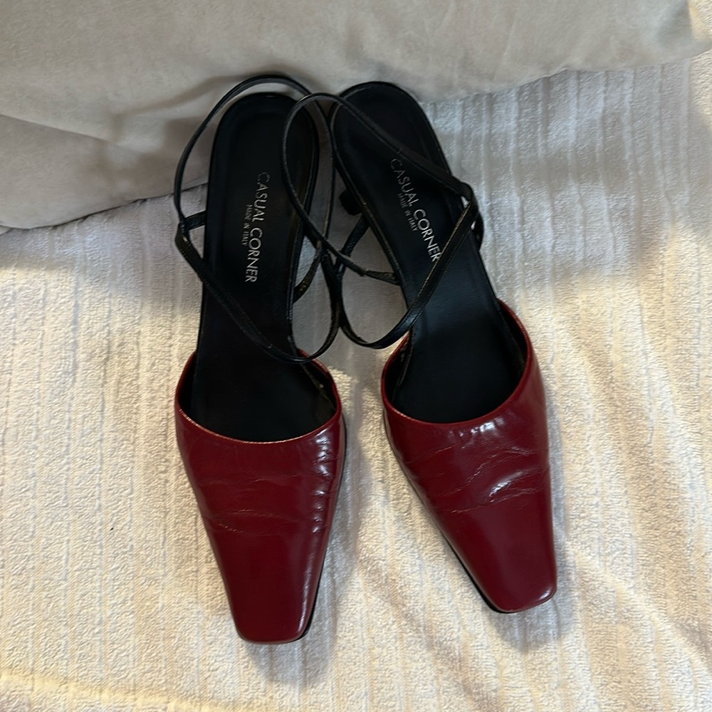 Vintage Casual Corner Genuine Leather Strappy Mules - Size 9.5 Medium